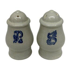 VTG Pfaltzgraff Yorktowne Salt & Pepper Shakers 4.25" Stoneware Set w/ Stoppers